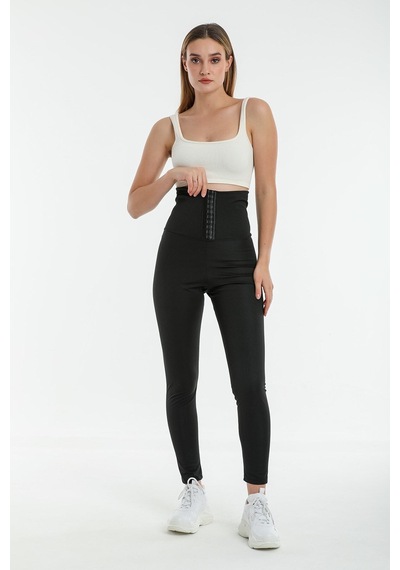 Fit Women Agraflı Termal Tayt 4409 Siyaf