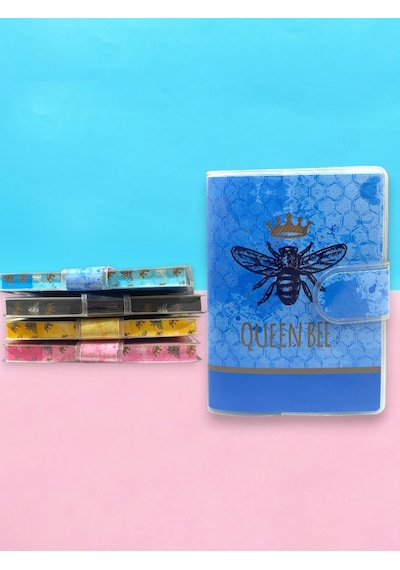 Queen Bee A7 Not Defteri , Çıt Çıtlı Cep Defteri - Mavi