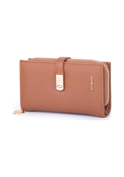 Nas Bag Kadın Orta Boy Kartlık Kağıt Para Ve Bozuk Para Tasarımına Sahip Taba Lopez 16x9 Cm