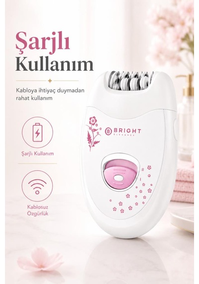 Bright Elegance Be-1196 Kablolu / Kablosuz Şarjlı 2 Kademe 18 Çift Cımbız Epilasyon Aleti