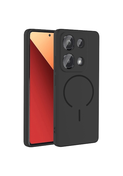 Xiaomi Redmi Note 13 Pro 4g Kılıf Magsafe Destekli Kamera Korumalı Yumuşak Silikon Pazarplus Siyah