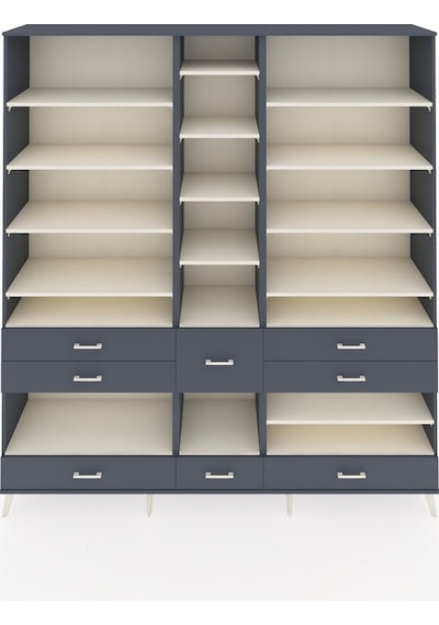 Hyperion Dolap 19 Raflı 8 Çekmeceli 220x44x243 Antrasit-aytaşı/antrasit Aytası/antrasıt Hyperion Dolap 19 Raflı 8 Çekmeceli 220x44x243 Antrasit-aytaşı/antrasit Aytası/antrasıt