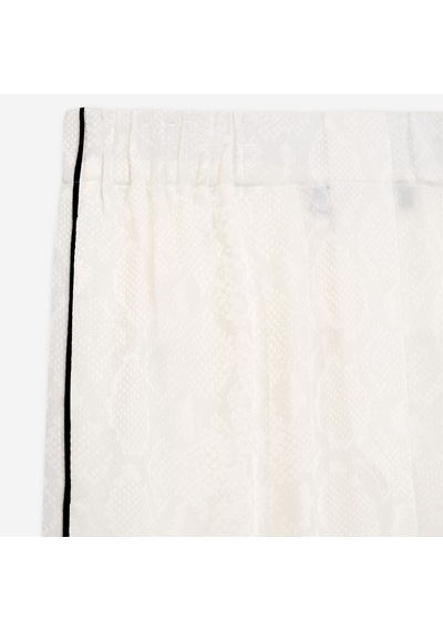 The Kooples Kadın Desenli Krem Saten İpek Pantolon Beyaz