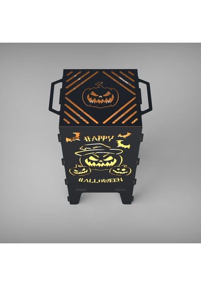 Happy Hallowen Desenli Dekoratif Mangal, Portatif Ateş Çukuru