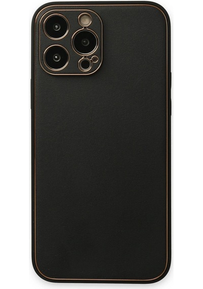 Newface Apple iPhone Uyumlu 14 Pro Kılıf Coco Deri Silikon Kapak Semeglbl - 52 - Siyah