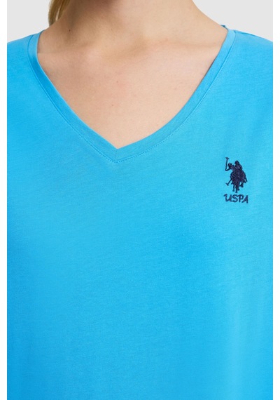 U.S. Polo Assn. U.s. Polo Assn. Kadın Kobalt Tişört Basic 50323541-vr077