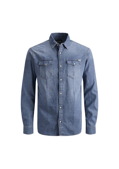 Jack & Jones Erkek Kot Gömlek - 12138115 Açık Mavi