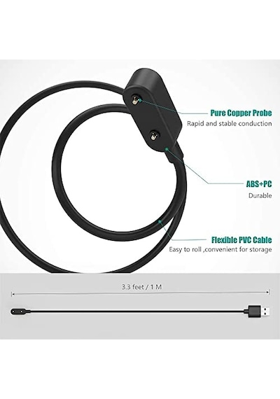Saat Usb Şarj Aleti Galaxy Fit 2 Sm R220 Ile Uyumlu Akıllı Saat Usb Şarj Kablosu Siyah