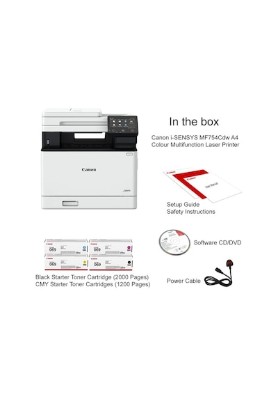 Canon İ-sensys Mf754cdw A4 Renkli Çok Fonksiyonlu Lazer Yazıcı 33 Ppm Baskı & 100 İpm Tarama, Wi-fi & Ethernet