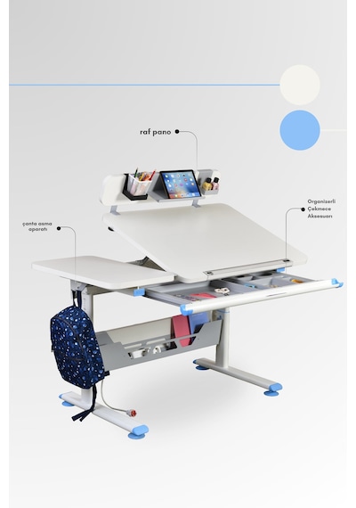 Vega Standart Yükseklik Ve Eğim Ayarlı, Bilgisayar Ve Oyuncu Masası, Ofis Ve Çalışma Masası Mavi Gri Vega Standart Yükseklik Ve Eğim Ayarlı, Bilgisayar Ve Oyuncu Masası, Ofis Ve Çalışma Masası Mavi Gri