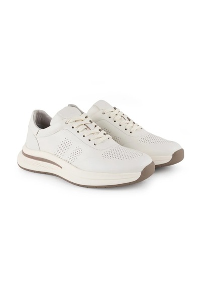 Lbr H1130 Bej Renk Hakiki Deri Eva Taban Erkek Günlük Casual Sneaker Ayakkabı