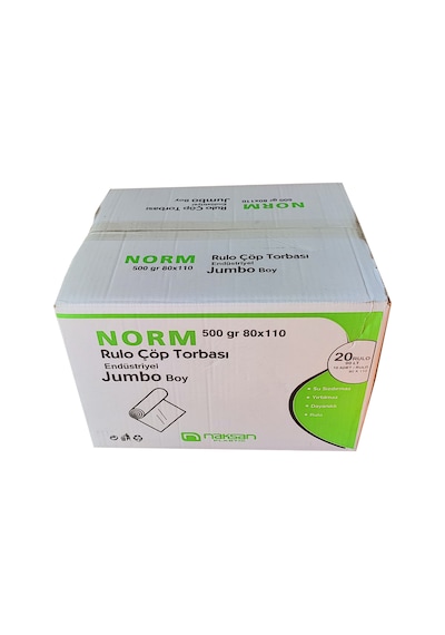 Norm Çöp Torbası - 2 Kat - Siyah - 500 Gr. - 80x110 Cm. - Koli