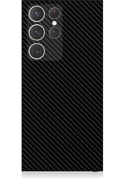 Samsung Galaxy S23 Ultra Uyumlu Silikon Kılıf Siyah Karbon Motif