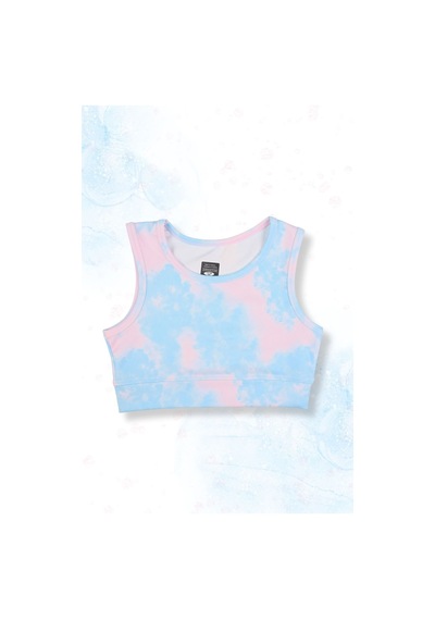 Beniizle Batik Desenli Şort Etekli Crop Kız Çocuk Sporcu Takım Mavi