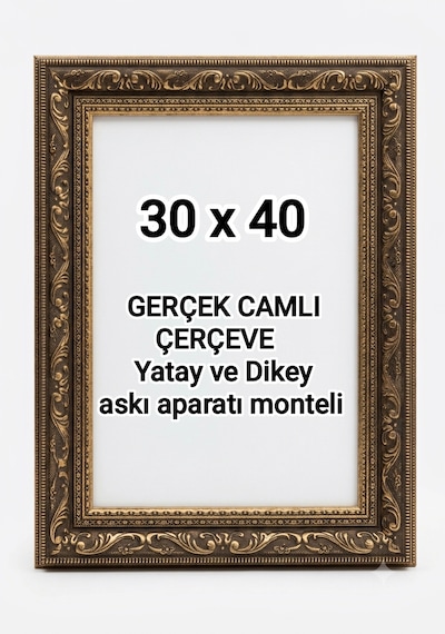 30 X 40 Fotograf Resim Belge Serifika Diploma Çerçevesi Gerçek Camlı 016