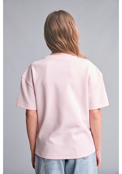 Defacto Relax Fit Bisiklet Yaka Düşük Omuzlu Kısa Kollu Basic Tişört Kız Çocuk H6034a826aupn343 Pembe-pn343