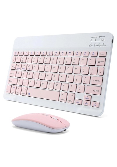 Kablosuz Bluetooth Türkçe Q Klavye Ve Mouse Seti Apple Uyumlu iOS /androidtablet Telefon Şarjlı Lazer