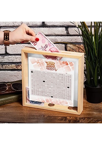 3 Çeşit Stickerlı Parabox Ahşap Hedef Kutusu Çok Renkli