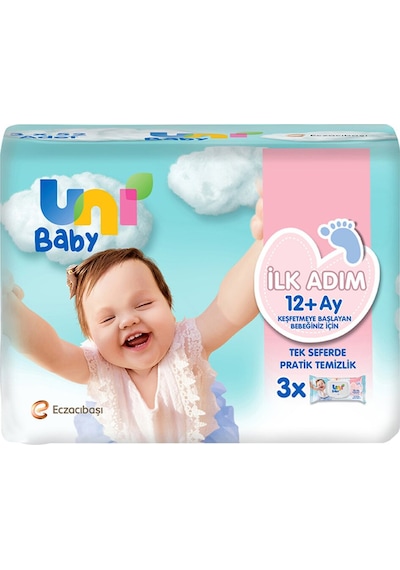 Uni Baby İlk Adım Islak Mendil 3x52'li 3'lü Set