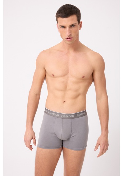 L'espadon Maritime Elite Koleksiyonu Elastik Konforlu Bel Bantlı Çizgili Erkek Trunk Boxer-3242 Gri