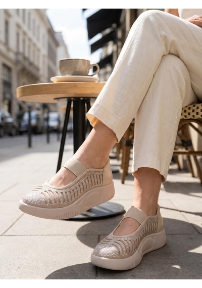 Nesilshoes Nesil Shoes Conf 212 Ten Taşlı Anatomik Kadın Sneakers