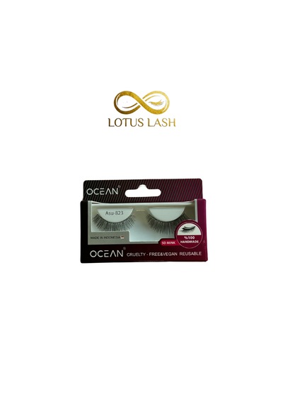 Ocean Asu 823 5d Mink Doğal Görünümlü Şerit Takma Kirpik Tekrar Kullanılabilir Vegan