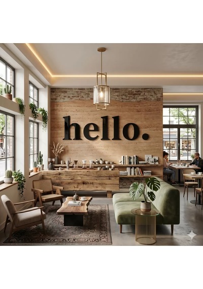 100x35 Cm Dev Boy "hello." Yazılı Kırılmaz Pleksi Ayna - Premium Ofis Ve Villa Antre Dekoru Belirtilmemiş
