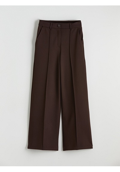 Lcwaıkıkı Classic Kahverengi Standart Fit Geniş Paça Kadın Pantolon