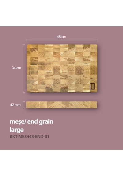 Kaf Ahşap Kesme Tahtası Meşe End-Grain Large