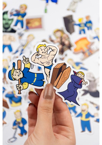 Baprile Fallout Mega Perks & More Sticker Paketi 71 Parça Kaliteli Su Geçirmez Etiket Seti Çok Renkli