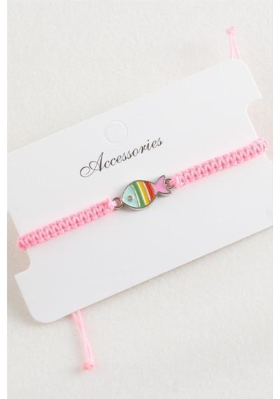 Zenviac456 Balık Makrome Örgülü Bileklik Zenviac45678 Pembe