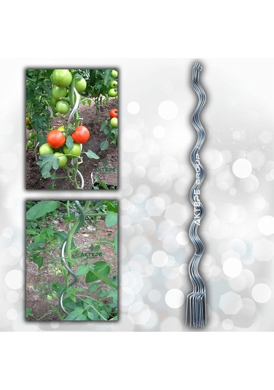 10 Adet 150 Cm Metal Spiral Bitki Destek Çubuğu Fidan Bağlama Teli Ve Çiçek Teli - Galvaniz Kaplamalı Metalik Gri