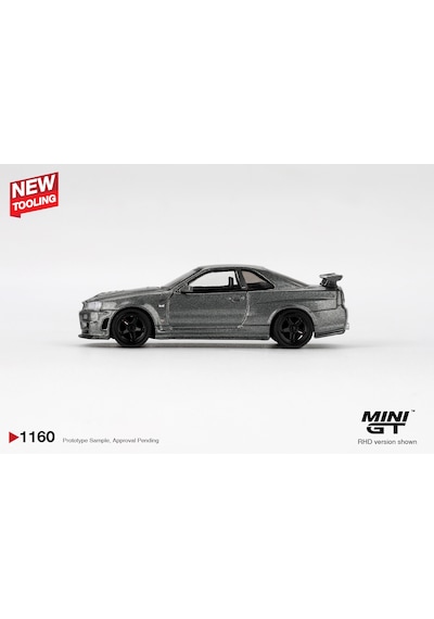 1:64 Ölçek Mini Gt Nissan Skyline Gt-r Dark Metal Gri Diecast Metal Minyatür Model Araba 5cm