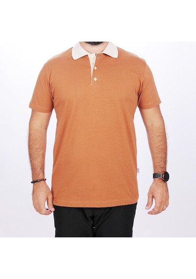 Polo Yaka Tshirt Kahve-bej Yakalı