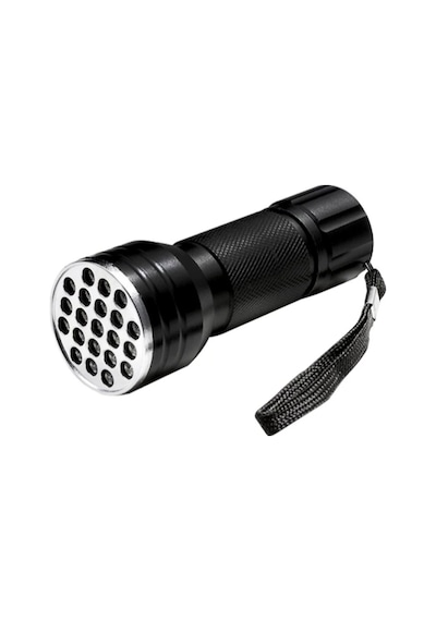 21 Adet Mor Led'li Uv Işınlı 10cm Alüminyum Kasa Pilli El Feneri