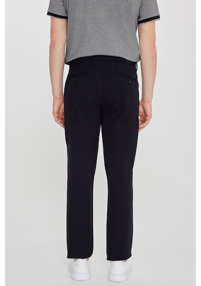 Premıum Altınyıldız Erkek Sıyah Pamuklu Slim Fit Dar Kesim Yan Cepli Armürlü Esnek Pantolon Siyah