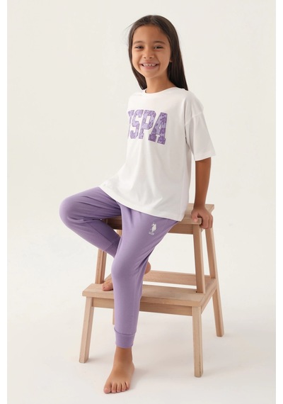 Moda Dua Us Polo 1818-g Kız Çocuk Pijama Takım KREM