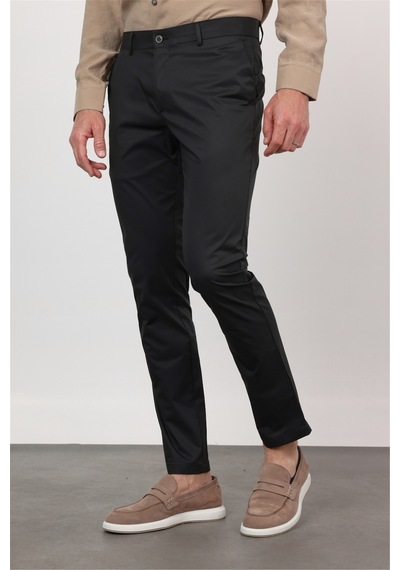 İmza Siyah Yan Cep Slim Fit Pamuklu Chino Pantolon 1003260168