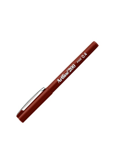 Artline 200n Fine Keçe Uçlu Yazı Kalemi, 0.4 Mm, Kahverengi