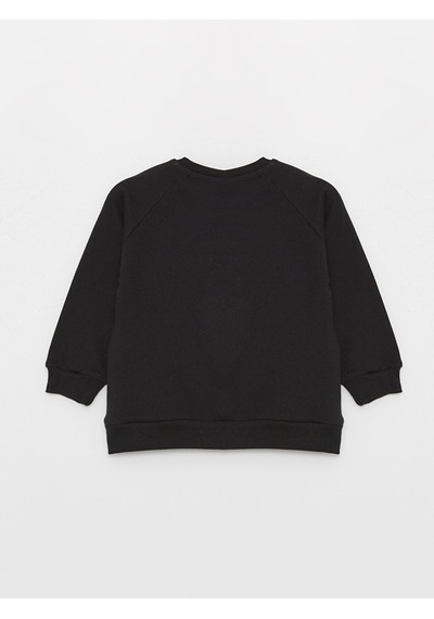 LC Waikiki Lcw Baby Siyah Bisiklet Yaka Uzun Kollu Baskılı Erkek Bebek Sweatshirt