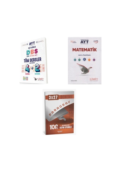 2027 2027 Limit Ayt Tüm Dersler Eşit Ağırlık 4 2 + Matematik Soru + Anla Kazan Paragraf Deneme 3'lü Set