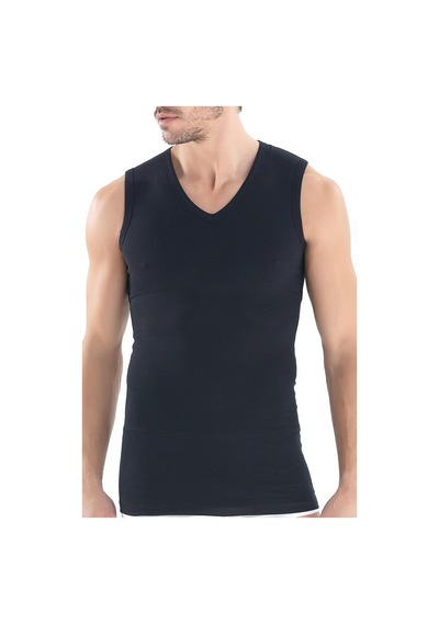 Blackspade 9208 Erkek Sıfır Kol V Yaka Siyah Korseli Atlet