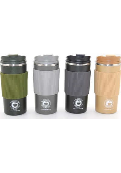500ml Paslanmaz Çelik Termos Mug - Sızdırmaz Kapaklı Çift Katmanlı Termos Alk3133 Çok Renkli