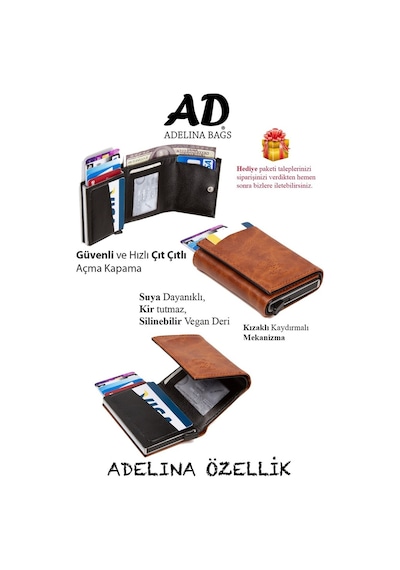Adelina Bags Adelina Crazy Deri El Ve Omuz Çanta Ve Mekanizmalı Kartlık Set Siyah