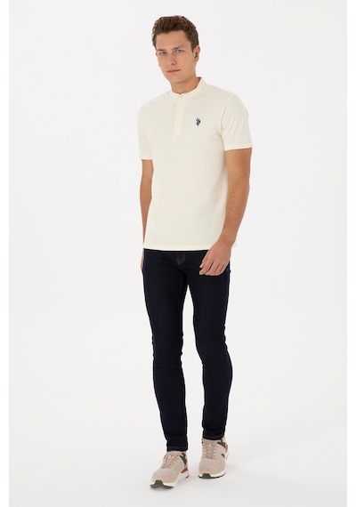 U.S. Polo Assn. Erkek Regular Fit Hakim Yaka Beyaz Tişört 50324794-VR013 U.S. Polo Assn. Erkek Regular Fit Hakim Yaka Beyaz Tişört 50324794-VR013