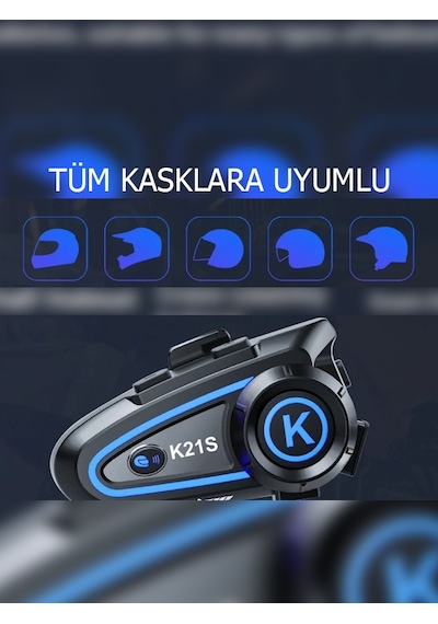 2 Kişi Eşleşmeli K21s Motosiklet Soft Kask İnterkom 2 Kişi Eşleşme 1000m
