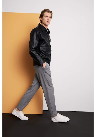 Defacto Tailored Fit Düz Paça Pantolon B8577ax26spgr377 Gri-gr377