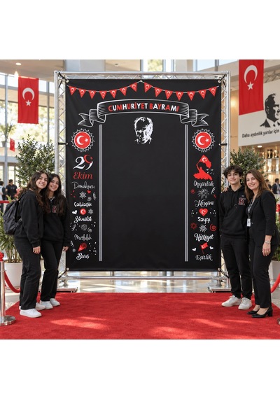 29 Ekim Cumhuriyet Bayramı Fotoğraf Çekim Brandası 180x200 Cm Standart