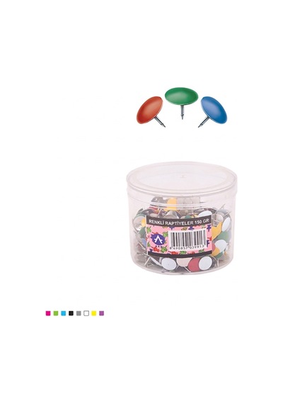 Renkli Raptiye Seti 150 Gr Şeffaf Kutulu