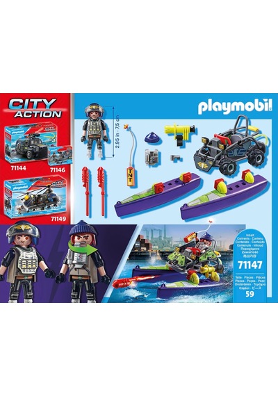City Action 71147 Swat-multi-terrain-quad, Dönüştürülebilir Sek Sürat Teknesi, 5 Yaş Ve Üzeri Ç Standart